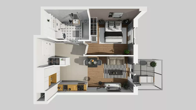 2 pokoje, mieszkanie 39,90 m², piętro 2, oferta nr F/13, Osiedle Urbino 4.3, Warszawa, Włochy, Raków, ul. Szybka