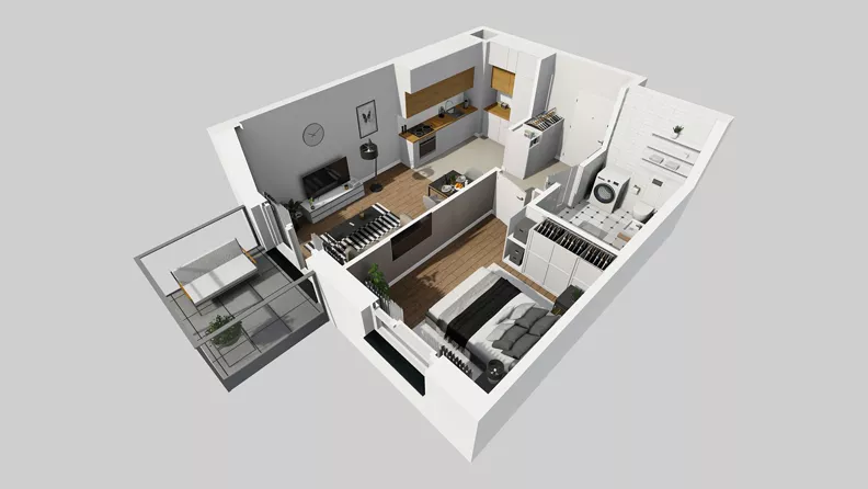 2 pokoje, mieszkanie 39,90 m², piętro 2, oferta nr F/13, Osiedle Urbino 4.3, Warszawa, Włochy, Raków, ul. Szybka