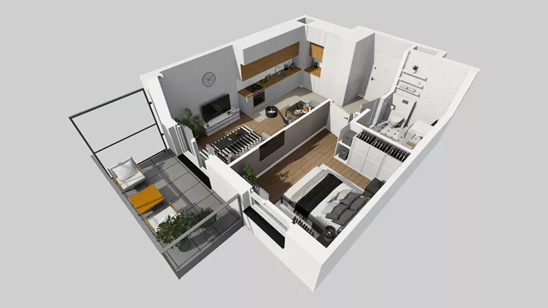 2 pokoje, mieszkanie 39,68 m², piętro 5, oferta nr F/27, Osiedle Urbino 4.3, Warszawa, Włochy, Raków, ul. Szybka