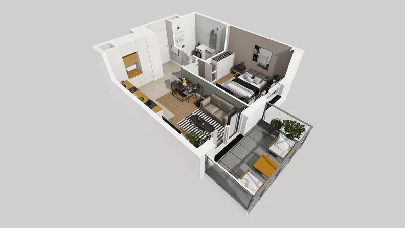 2 pokoje, mieszkanie 39,68 m², piętro 5, oferta nr F/27, Osiedle Urbino 4.3, Warszawa, Włochy, Raków, ul. Szybka