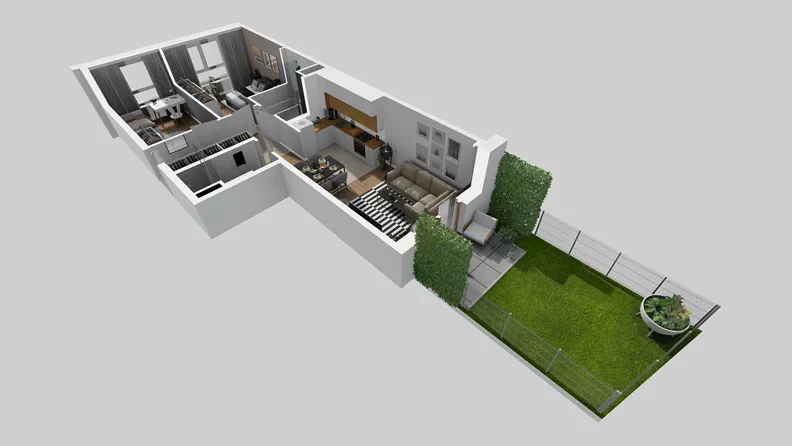 3 pokoje, mieszkanie 58,71 m², parter, oferta nr A/1, Osiedle Park Świetlików, Wrocław, Maślice, Aleja Śliwowa 21