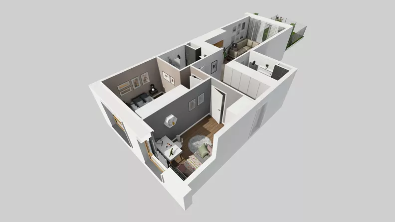3 pokoje, mieszkanie 58,71 m², parter, oferta nr A/1, Osiedle Park Świetlików, Wrocław, Maślice, Aleja Śliwowa 21