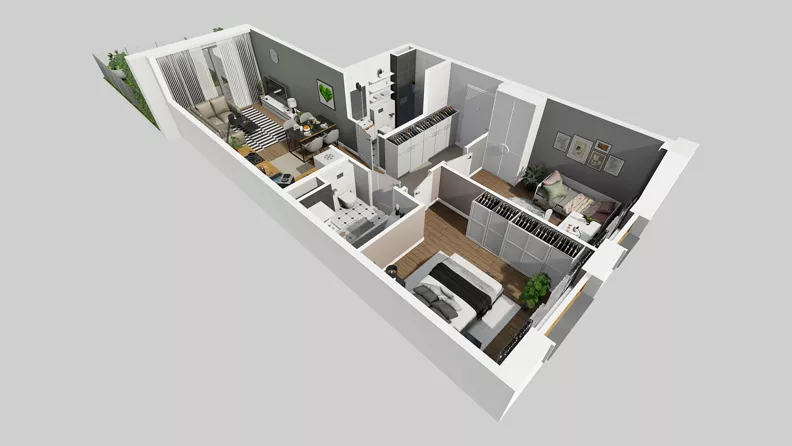 3 pokoje, mieszkanie 58,71 m², parter, oferta nr A/1, Osiedle Park Świetlików, Wrocław, Maślice, Aleja Śliwowa 21