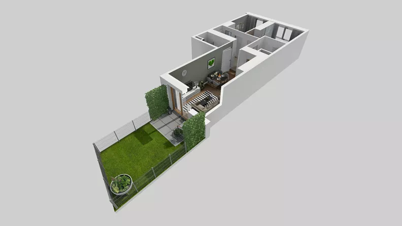 3 pokoje, mieszkanie 58,71 m², parter, oferta nr A/1, Osiedle Park Świetlików, Wrocław, Maślice, Aleja Śliwowa 21