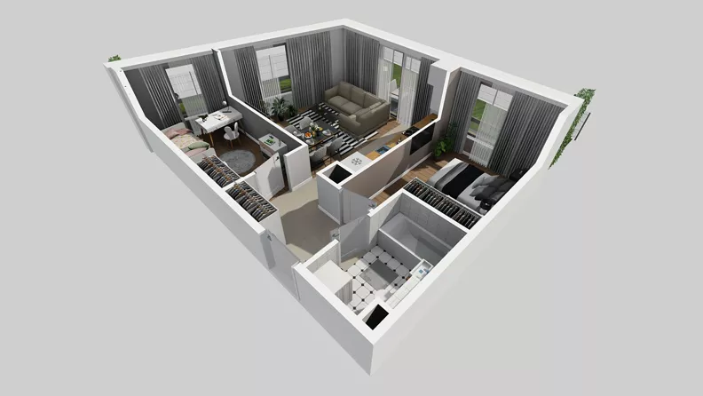 3 pokoje, mieszkanie 50,45 m², parter, oferta nr A/4, Osiedle Park Świetlików, Wrocław, Maślice, Aleja Śliwowa 21