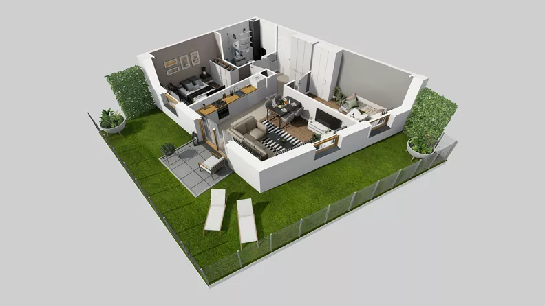 3 pokoje, mieszkanie 50,45 m², parter, oferta nr A/4, Osiedle Park Świetlików, Wrocław, Maślice, Aleja Śliwowa 21
