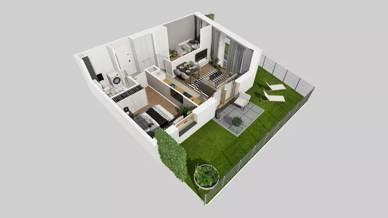 3 pokoje, mieszkanie 50,45 m², parter, oferta nr A/4, Osiedle Park Świetlików, Wrocław, Maślice, Aleja Śliwowa 21
