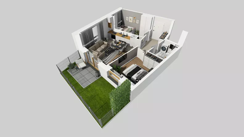 3 pokoje, mieszkanie 48,27 m², parter, oferta nr A/6, Osiedle Park Świetlików, Wrocław, Maślice, Aleja Śliwowa 21