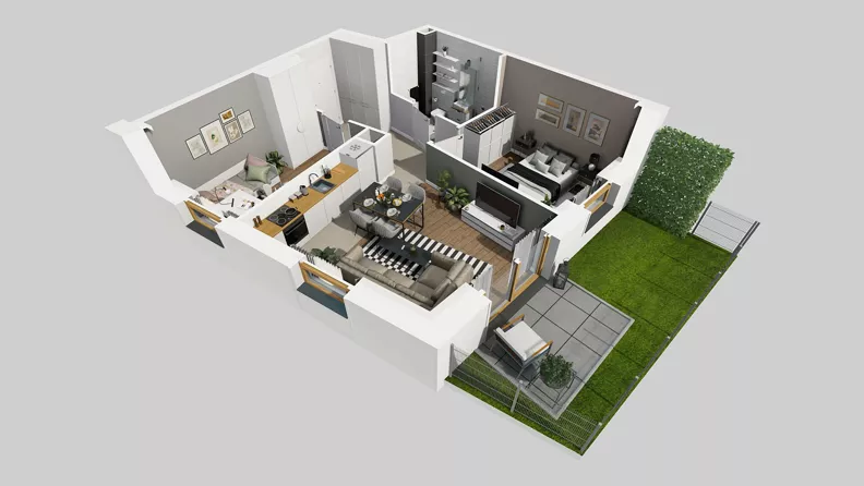 3 pokoje, mieszkanie 48,27 m², parter, oferta nr A/6, Osiedle Park Świetlików, Wrocław, Maślice, Aleja Śliwowa 21