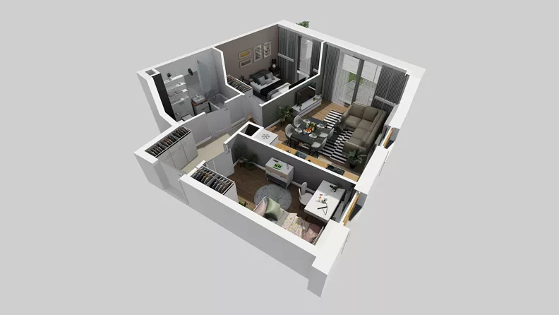 3 pokoje, mieszkanie 48,27 m², parter, oferta nr A/6, Osiedle Park Świetlików, Wrocław, Maślice, Aleja Śliwowa 21