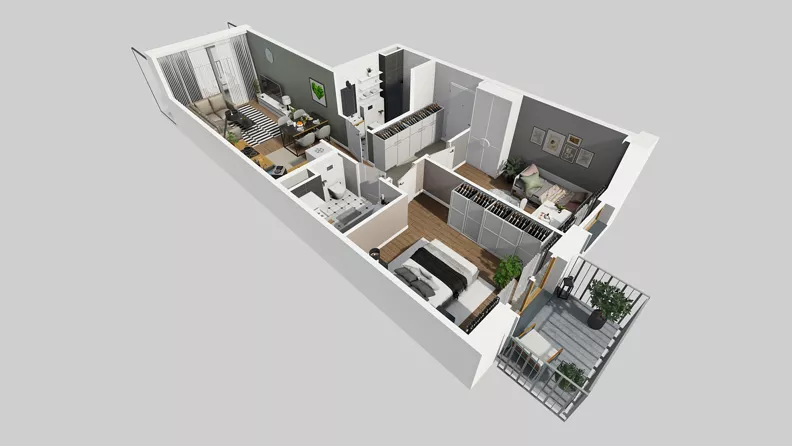 3 pokoje, mieszkanie 58,71 m², piętro 1, oferta nr A/7, Osiedle Park Świetlików, Wrocław, Maślice, Aleja Śliwowa 21