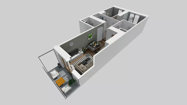 3 pokoje, mieszkanie 58,71 m², piętro 1, oferta nr A/7, Osiedle Park Świetlików, Wrocław, Maślice, Aleja Śliwowa 21
