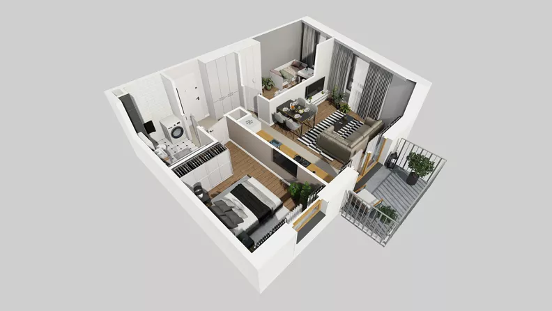 3 pokoje, mieszkanie 50,45 m², piętro 1, oferta nr A/10, Osiedle Park Świetlików, Wrocław, Maślice, Aleja Śliwowa 21