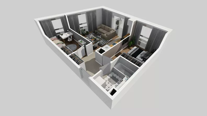3 pokoje, mieszkanie 50,45 m², piętro 2, oferta nr A/16, Osiedle Park Świetlików, Wrocław, Maślice, Aleja Śliwowa 21