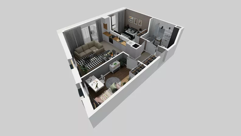 3 pokoje, mieszkanie 50,45 m², piętro 2, oferta nr A/16, Osiedle Park Świetlików, Wrocław, Maślice, Aleja Śliwowa 21