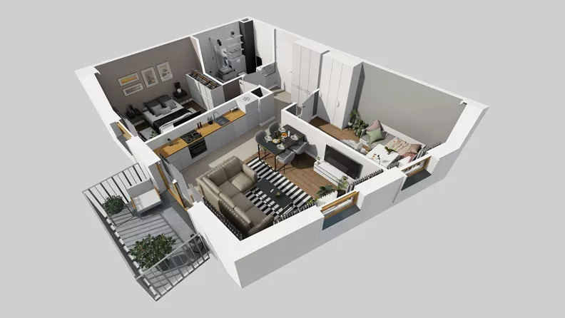 3 pokoje, mieszkanie 50,45 m², piętro 2, oferta nr A/16, Osiedle Park Świetlików, Wrocław, Maślice, Aleja Śliwowa 21