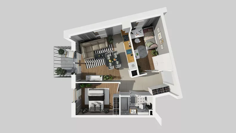 3 pokoje, mieszkanie 48,27 m², piętro 2, oferta nr A/18, Osiedle Park Świetlików, Wrocław, Maślice, Aleja Śliwowa 21