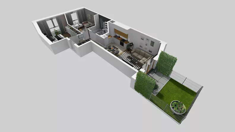 3 pokoje, mieszkanie 54,56 m², parter, oferta nr A/19, Osiedle Park Świetlików, Wrocław, Maślice, Aleja Śliwowa 21