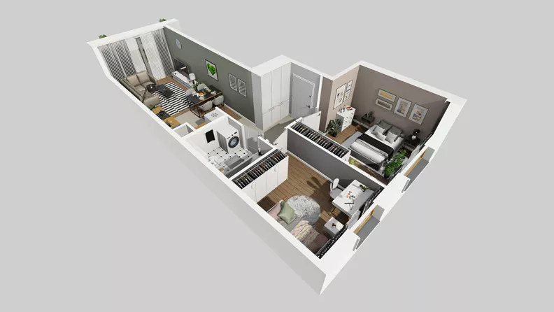 3 pokoje, mieszkanie 54,56 m², parter, oferta nr A/19, Osiedle Park Świetlików, Wrocław, Maślice, Aleja Śliwowa 21