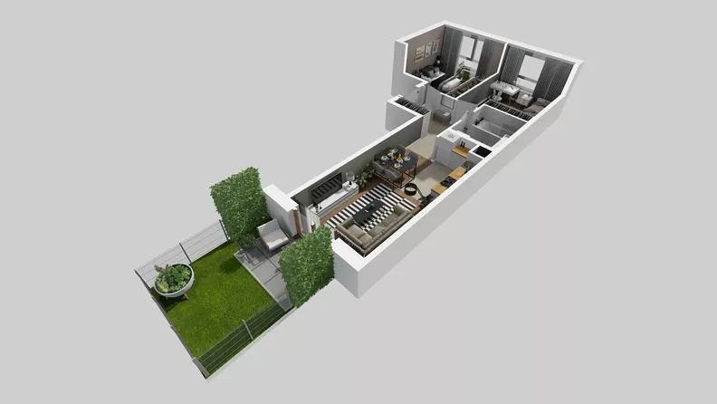 3 pokoje, mieszkanie 54,56 m², parter, oferta nr A/19, Osiedle Park Świetlików, Wrocław, Maślice, Aleja Śliwowa 21