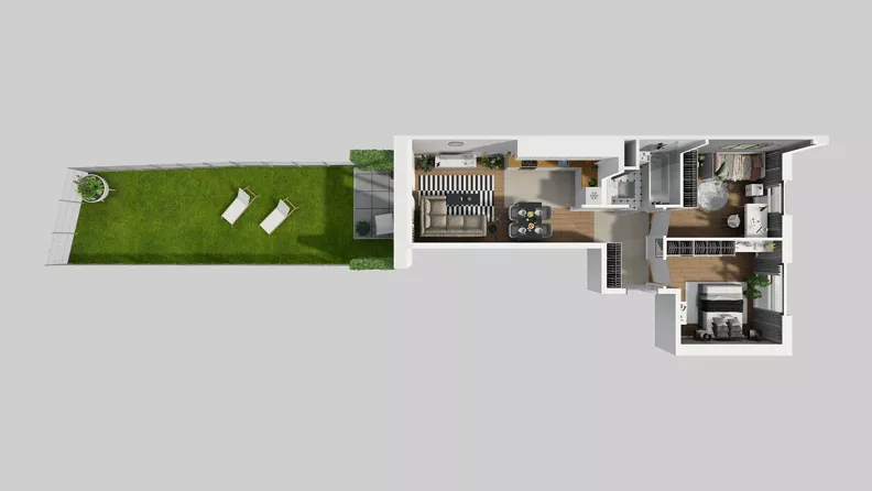 3 pokoje, mieszkanie 54,75 m², parter, oferta nr A/22, Osiedle Park Świetlików, Wrocław, Maślice, Aleja Śliwowa 21