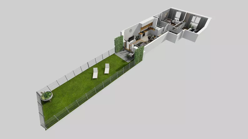 3 pokoje, mieszkanie 54,75 m², parter, oferta nr A/22, Osiedle Park Świetlików, Wrocław, Maślice, Aleja Śliwowa 21