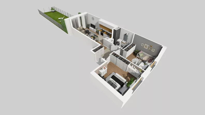 3 pokoje, mieszkanie 54,75 m², parter, oferta nr A/22, Osiedle Park Świetlików, Wrocław, Maślice, Aleja Śliwowa 21