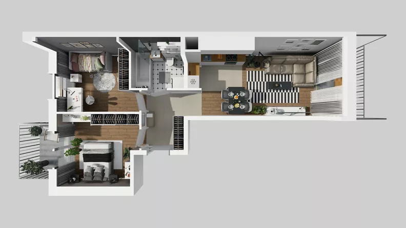 3 pokoje, mieszkanie 54,56 m², piętro 1, oferta nr A/23, Osiedle Park Świetlików, Wrocław, Maślice, Aleja Śliwowa 21