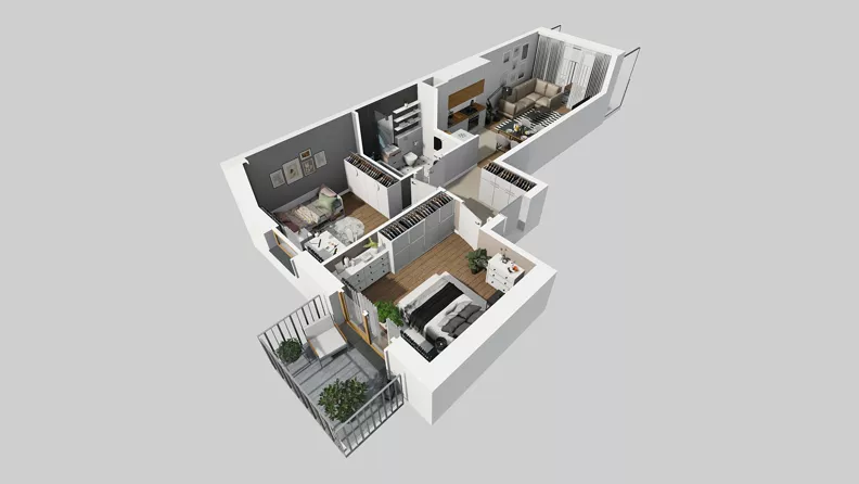 3 pokoje, mieszkanie 54,56 m², piętro 1, oferta nr A/23, Osiedle Park Świetlików, Wrocław, Maślice, Aleja Śliwowa 21