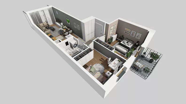 3 pokoje, mieszkanie 54,56 m², piętro 1, oferta nr A/23, Osiedle Park Świetlików, Wrocław, Maślice, Aleja Śliwowa 21