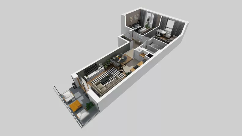 3 pokoje, mieszkanie 54,56 m², piętro 1, oferta nr A/23, Osiedle Park Świetlików, Wrocław, Maślice, Aleja Śliwowa 21
