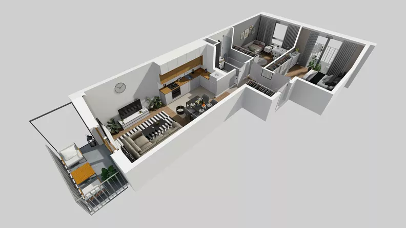 3 pokoje, mieszkanie 54,75 m², piętro 1, oferta nr A/26, Osiedle Park Świetlików, Wrocław, Maślice, Aleja Śliwowa 21