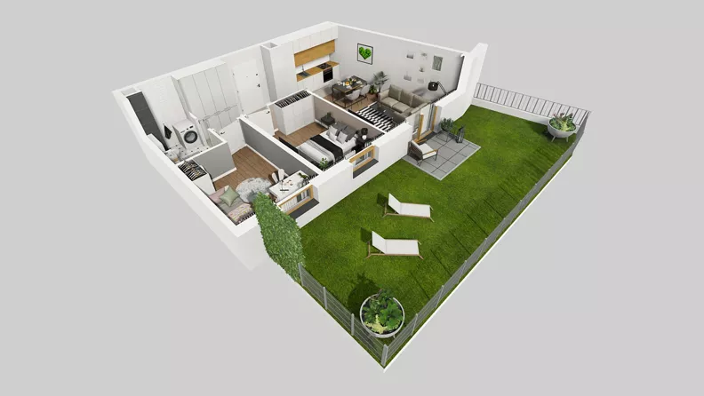 3 pokoje, mieszkanie 56,67 m², parter, oferta nr A/33, Osiedle Park Świetlików, Wrocław, Maślice, Aleja Śliwowa 21
