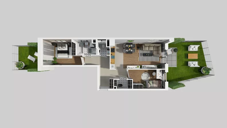 3 pokoje, mieszkanie 65,02 m², parter, oferta nr A/34, Osiedle Park Świetlików, Wrocław, Maślice, Aleja Śliwowa 21