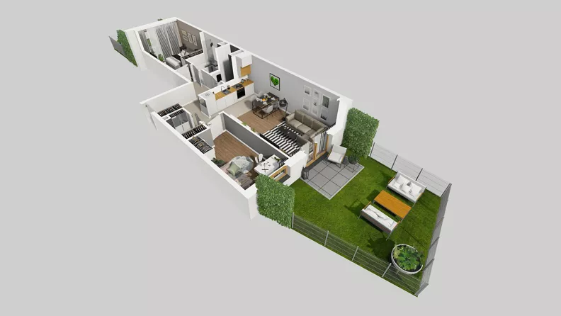 3 pokoje, mieszkanie 65,02 m², parter, oferta nr A/34, Osiedle Park Świetlików, Wrocław, Maślice, Aleja Śliwowa 21