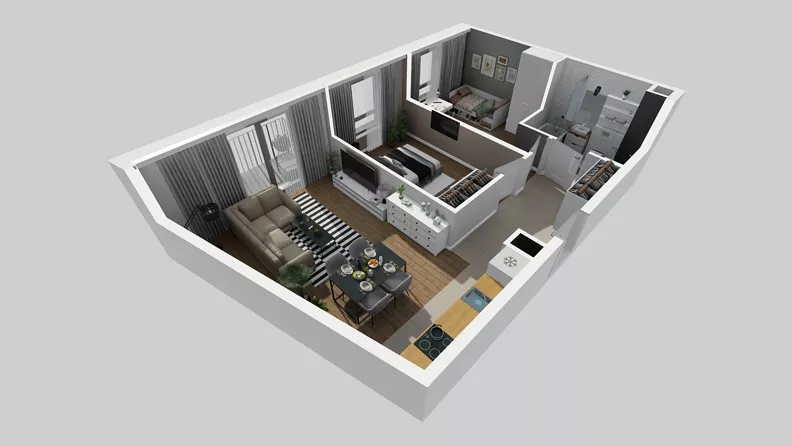 3 pokoje, mieszkanie 56,67 m², piętro 1, oferta nr A/38, Osiedle Park Świetlików, Wrocław, Maślice, Aleja Śliwowa 21