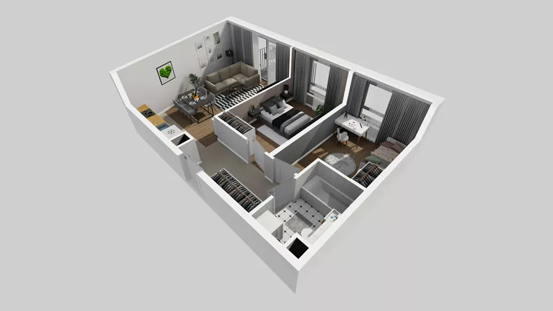 3 pokoje, mieszkanie 56,67 m², piętro 2, oferta nr A/43, Osiedle Park Świetlików, Wrocław, Maślice, Aleja Śliwowa 21