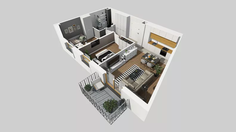 3 pokoje, mieszkanie 56,67 m², piętro 2, oferta nr A/43, Osiedle Park Świetlików, Wrocław, Maślice, Aleja Śliwowa 21