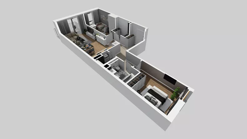 3 pokoje, mieszkanie 65,02 m², piętro 2, oferta nr A/44, Osiedle Park Świetlików, Wrocław, Maślice, Aleja Śliwowa 21