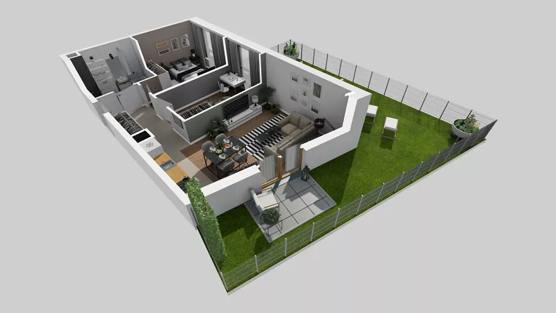 3 pokoje, mieszkanie 56,97 m², parter, oferta nr A/46, Osiedle Park Świetlików, Wrocław, Maślice, Aleja Śliwowa 21
