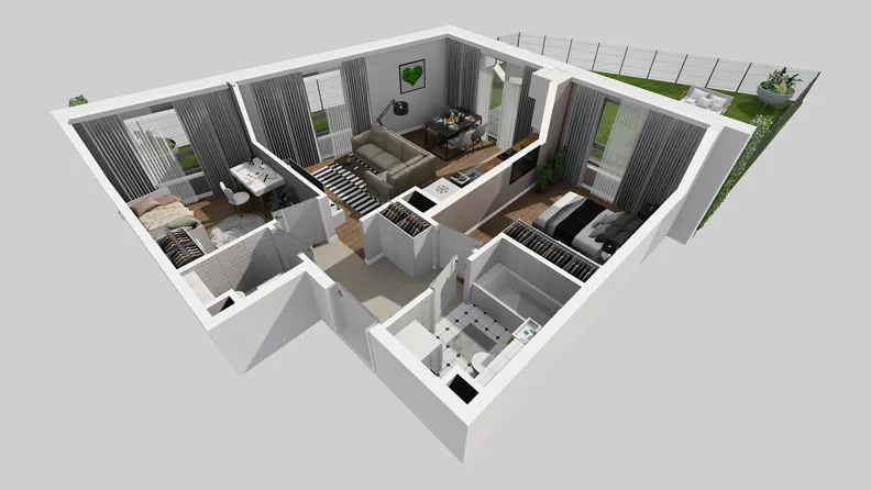 3 pokoje, mieszkanie 55,23 m², parter, oferta nr A/47, Osiedle Park Świetlików, Wrocław, Maślice, Aleja Śliwowa 21