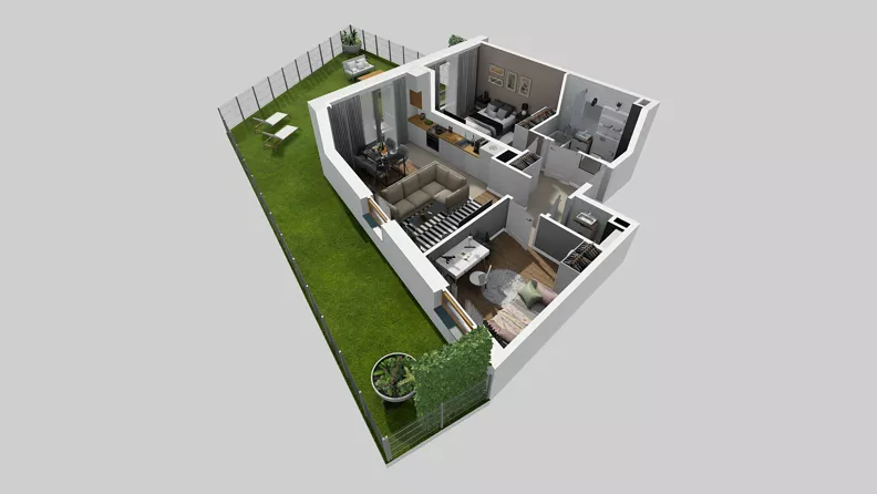 3 pokoje, mieszkanie 55,23 m², parter, oferta nr A/47, Osiedle Park Świetlików, Wrocław, Maślice, Aleja Śliwowa 21