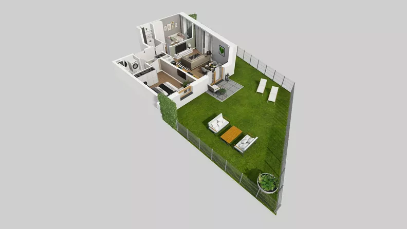 3 pokoje, mieszkanie 55,23 m², parter, oferta nr A/47, Osiedle Park Świetlików, Wrocław, Maślice, Aleja Śliwowa 21