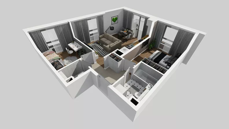 3 pokoje, mieszkanie 55,23 m², piętro 1, oferta nr A/52, Osiedle Park Świetlików, Wrocław, Maślice, Aleja Śliwowa 21