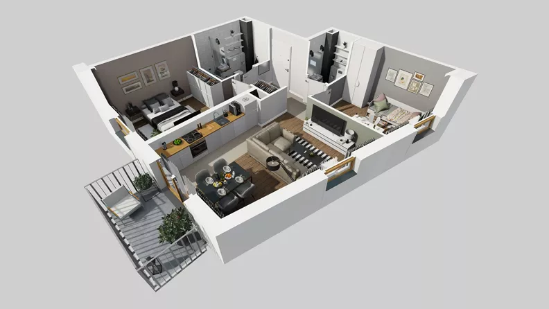3 pokoje, mieszkanie 55,23 m², piętro 1, oferta nr A/52, Osiedle Park Świetlików, Wrocław, Maślice, Aleja Śliwowa 21