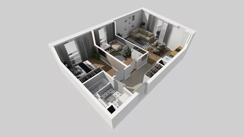 3 pokoje, mieszkanie 56,97 m², piętro 2, oferta nr A/56, Osiedle Park Świetlików, Wrocław, Maślice, Aleja Śliwowa 21