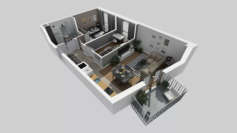 3 pokoje, mieszkanie 56,97 m², piętro 2, oferta nr A/56, Osiedle Park Świetlików, Wrocław, Maślice, Aleja Śliwowa 21