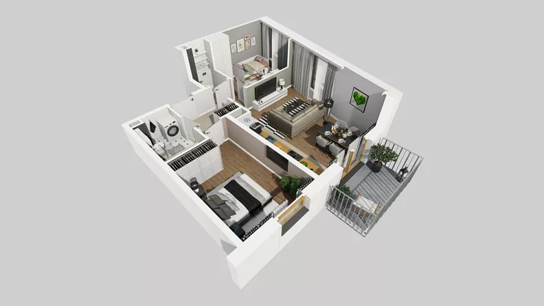 3 pokoje, mieszkanie 55,23 m², piętro 2, oferta nr A/57, Osiedle Park Świetlików, Wrocław, Maślice, Aleja Śliwowa 21