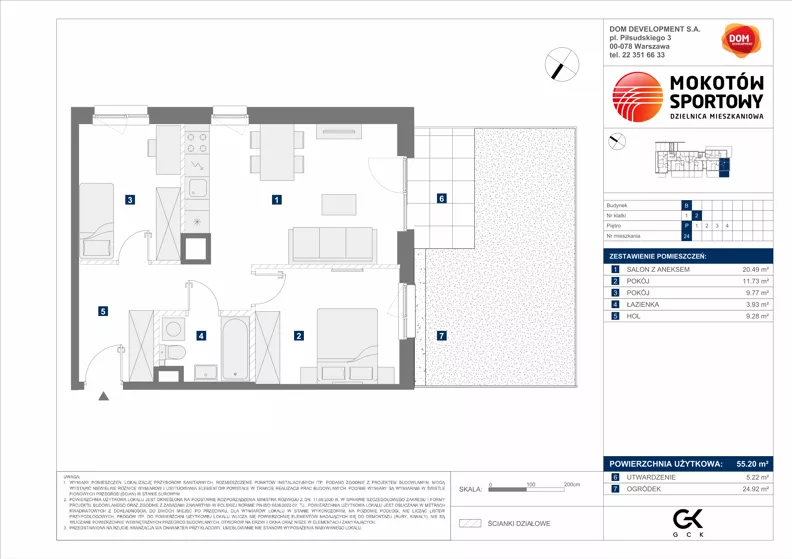 3 pokoje, mieszkanie 55,20 m², parter, oferta nr B/24, Mokotów Sportowy 1.3, Warszawa, Mokotów, Augustówka, ul. Antoniewska
