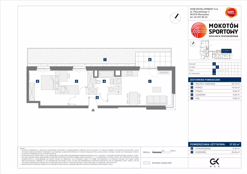 3 pokoje, mieszkanie 57,92 m², parter, oferta nr D/29, Mokotów Sportowy 1.3, Warszawa, Mokotów, Augustówka, ul. Antoniewska